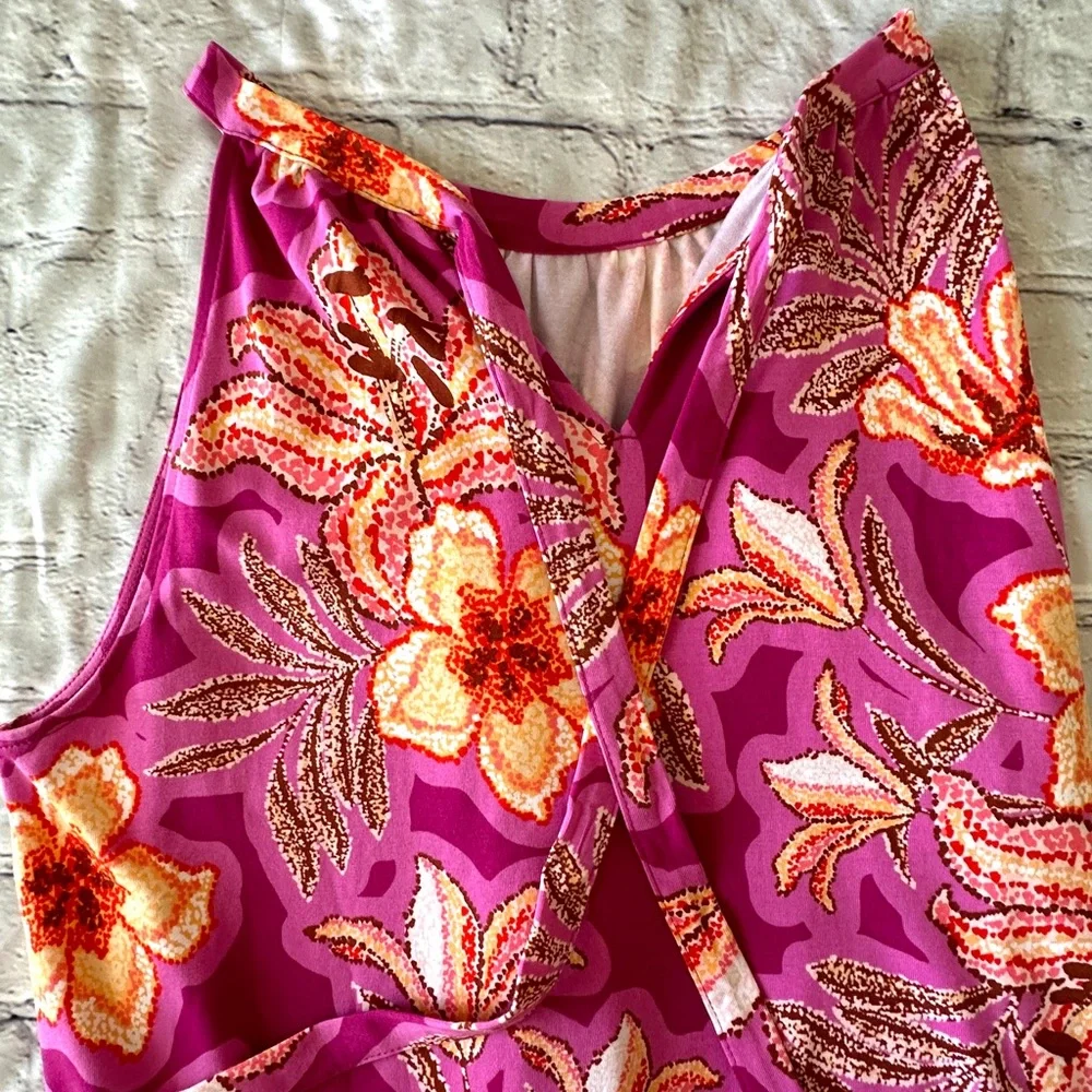 Loft Pink Mosaic Mini Halter Swing Dress - Picture 5 of 7